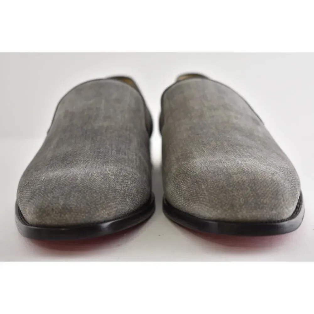 Christian Louboutin Mens Danny Flex Flat Crosta Silex Grey Dress Loafer 43 10